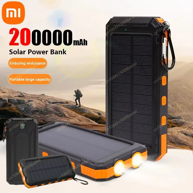 Xiaomi Solar 200000mAh Power Bank Portable Large Capacity Charger