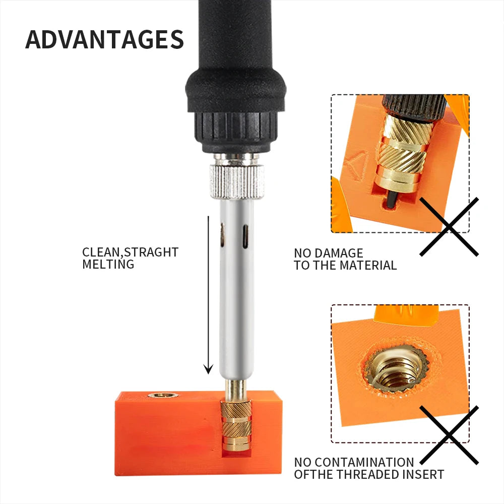 Heat Insert Nut Iron Tip M2 M3 M4 M5 M6 M8 Brass Thread Embedded Kit