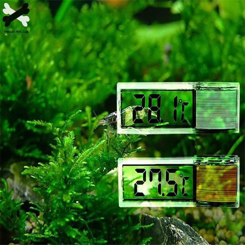 Digital Electronic Aquarium Thermometer, Plastic, Metal, 3D, Fish Tank