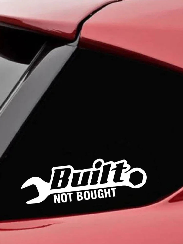 Personality Laser Car Sticker Built Not Bought Automobiles Motorcycles