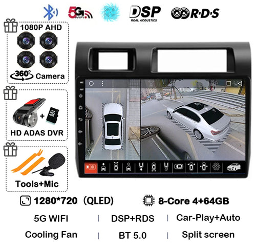 Android 14 Carplay Car Radio For Toyota Pickup Land Cruiser LC 70 79