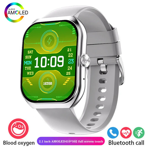 2024 New Men Smart Watch HD Bluetooth Call 2.1 Inch AMOLED Screen GPS