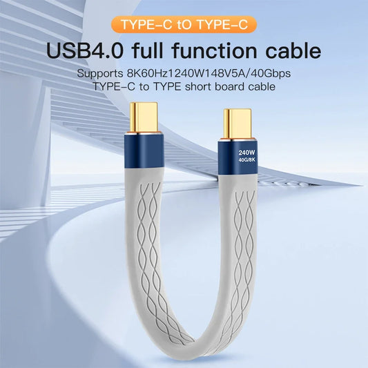 240W 40GB Short USB C to USB C Cable Fast Charging Type C Cord 40Gbps