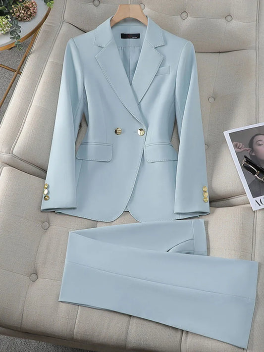 High Quality Blue Red Black White Ladies Pant Suit Women Female