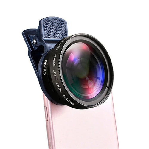 2IN1 Lens Camera Universal Clip 37mm Professional 0.45x 49uv Super