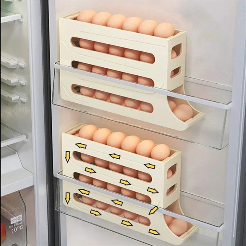 Automatic Scrolling Egg Rack Holder Storage Box Egg Basket Food