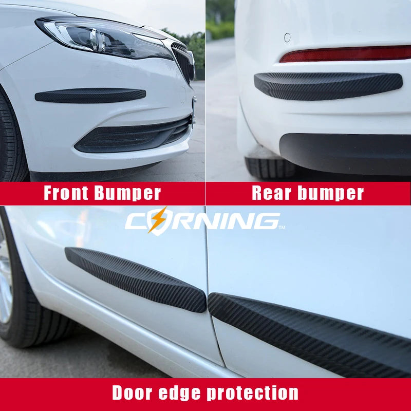 Carbon Fiber Car Front And Rear Bumpers Anti Collision Strips Exterior