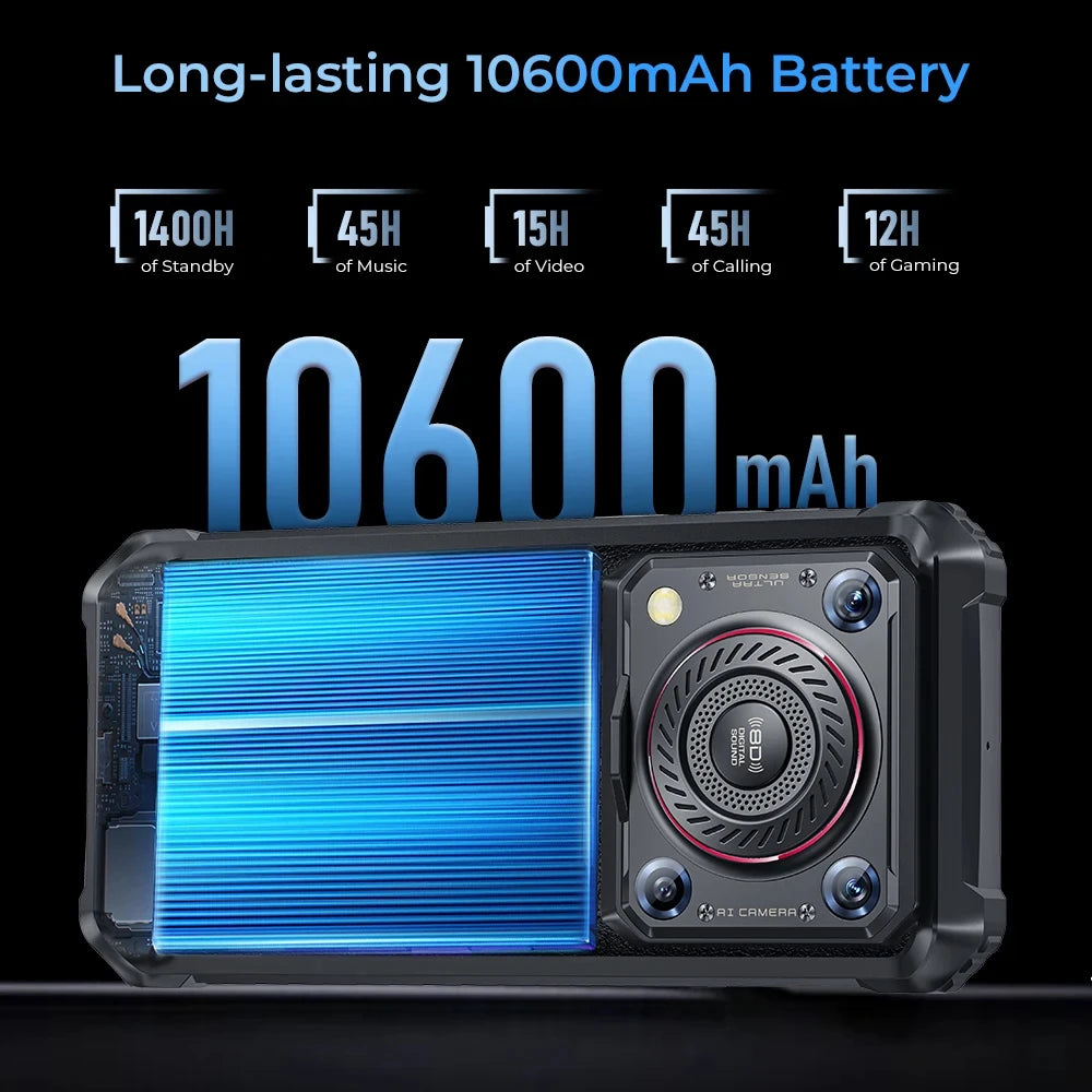 Oukitel WP36 Rugged Smartphone 10600mAh 6.52" HD+ Cell phone 16GB