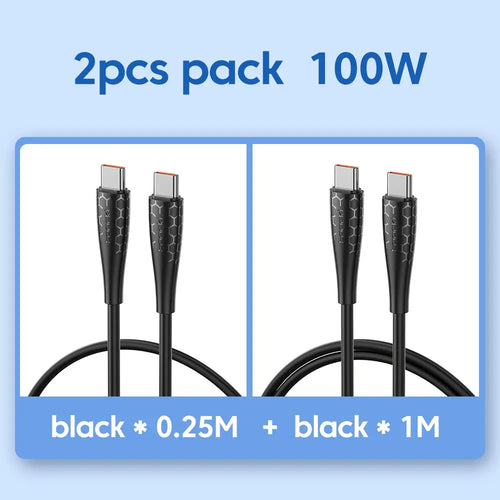 Toocki 2 Pack 100W USB C Cable Type C For Xiaomi Pro Realme Redmi Note