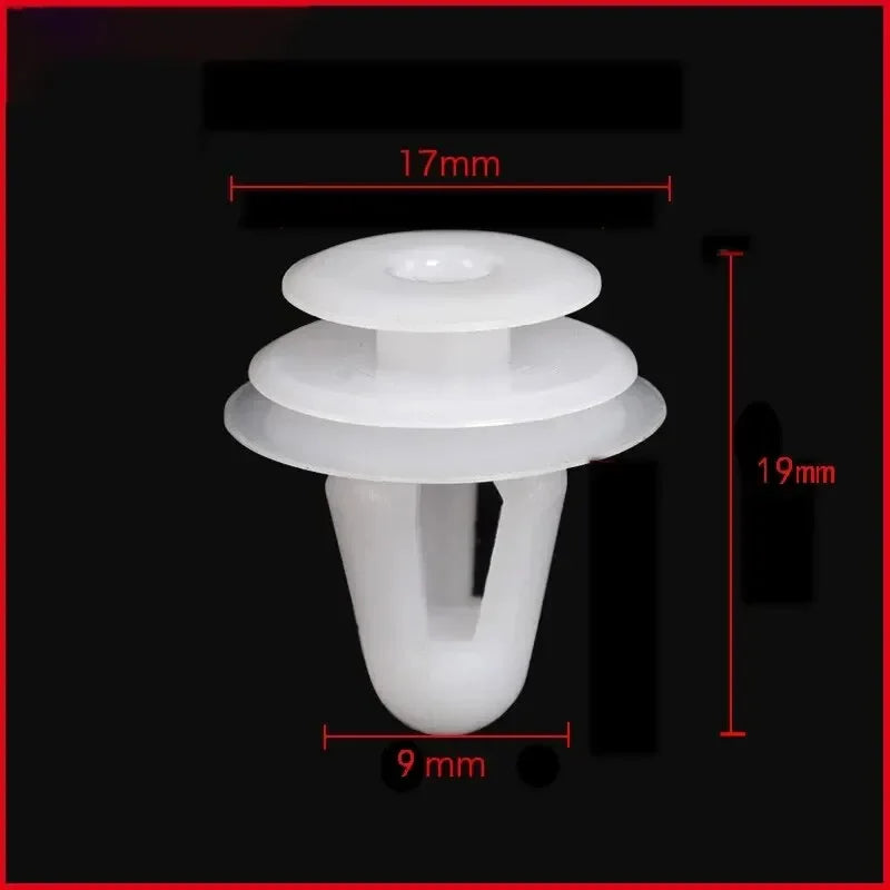50Pcs 9mm Car Fastening Clips Universal Automobile Bumpers Hole Door