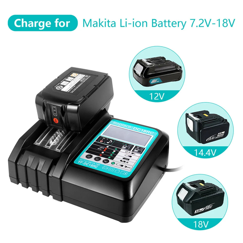 DC18RC Li-ion Battery 3A Charger for Makita 18V 14.4V