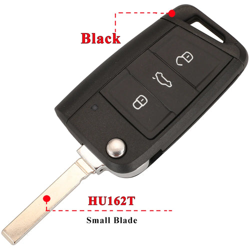 jingyuqin Flip Car Key Shell Case Fob For VW Golf 7 Sportsvan GTI MK7