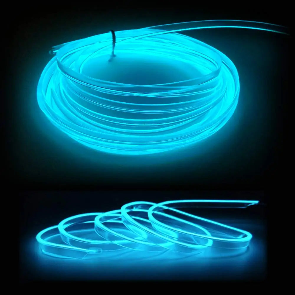5M Car Interior Led Strip Light Neon EL Wiring Decorative Lamp For
