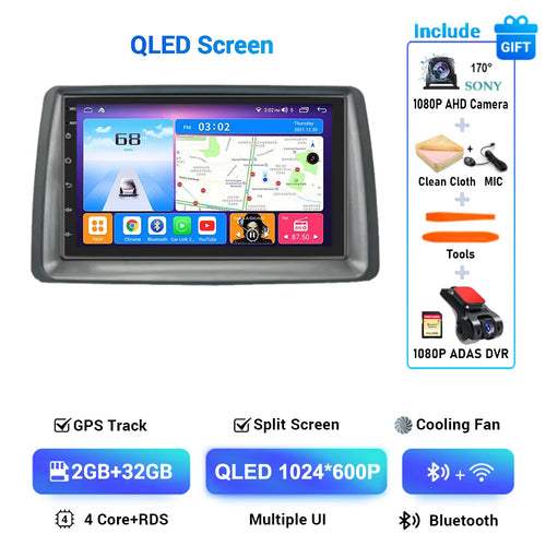 7" Android 14 Carplay Auto Car Radio Multimedia For Fiat Panda 2003