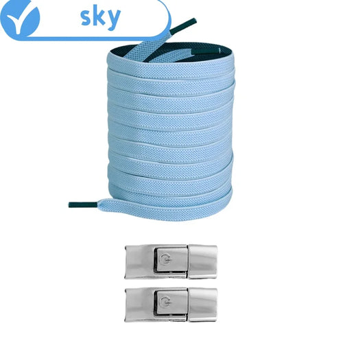 8MM 2023 No Tie Shoe Laces Press Lock Shoelaces Without Ties Elastic