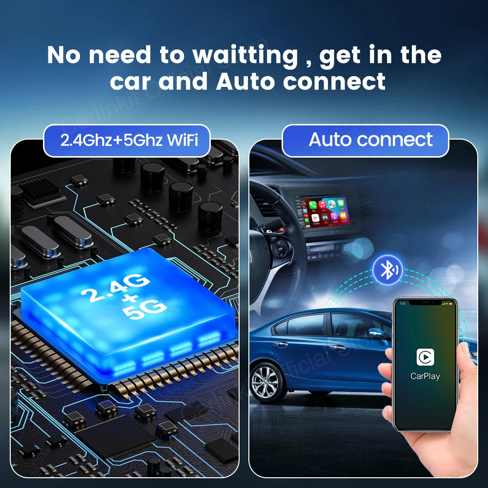 CarlinKit 5.0 Wireless Android Auto CarPlay AIBox Wireless Adapter