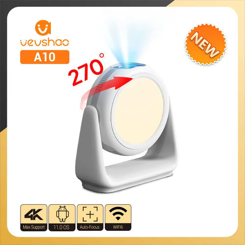 Vevshao A10 Smart 1080P Projector Android 11.0  With 5G WiFi Lamp