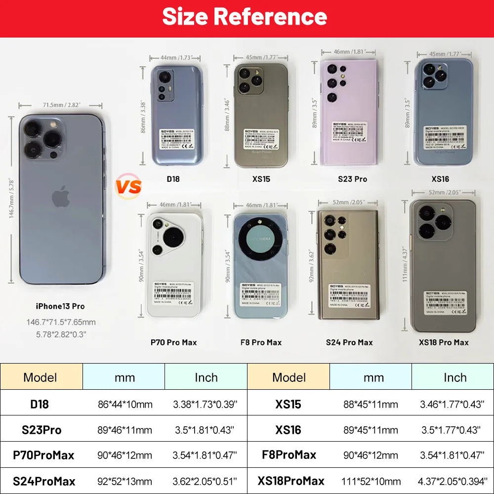 SOYES XS16 Mini 4G LTE Android10.0 3GB Smartphone  RAM 64GB ROM 3"