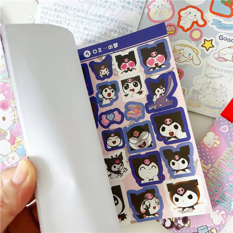 450Pcs Sanrio Kuromi Hello Kitty Sticker Book My Melody Goo Card