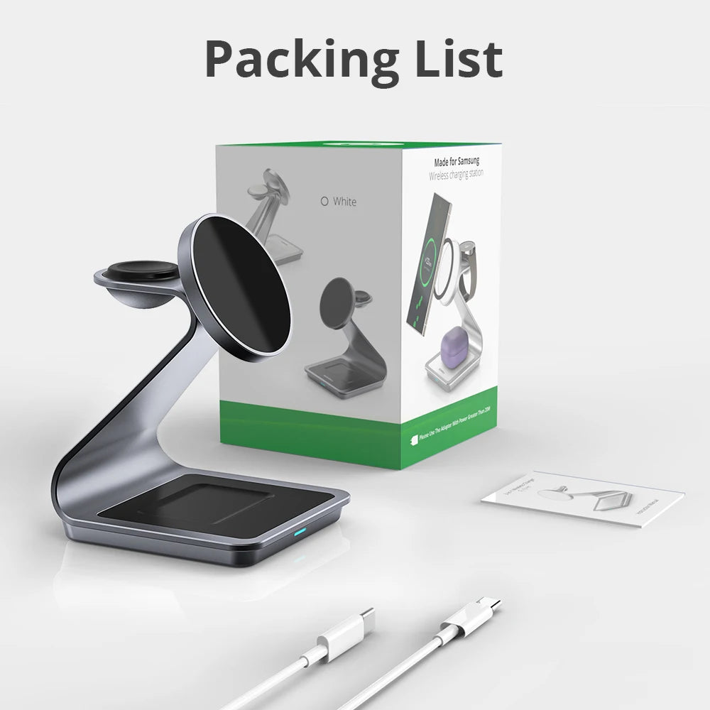 Bonola Magnetic 3 in 1 Wireless Charger Station for Samsung S24