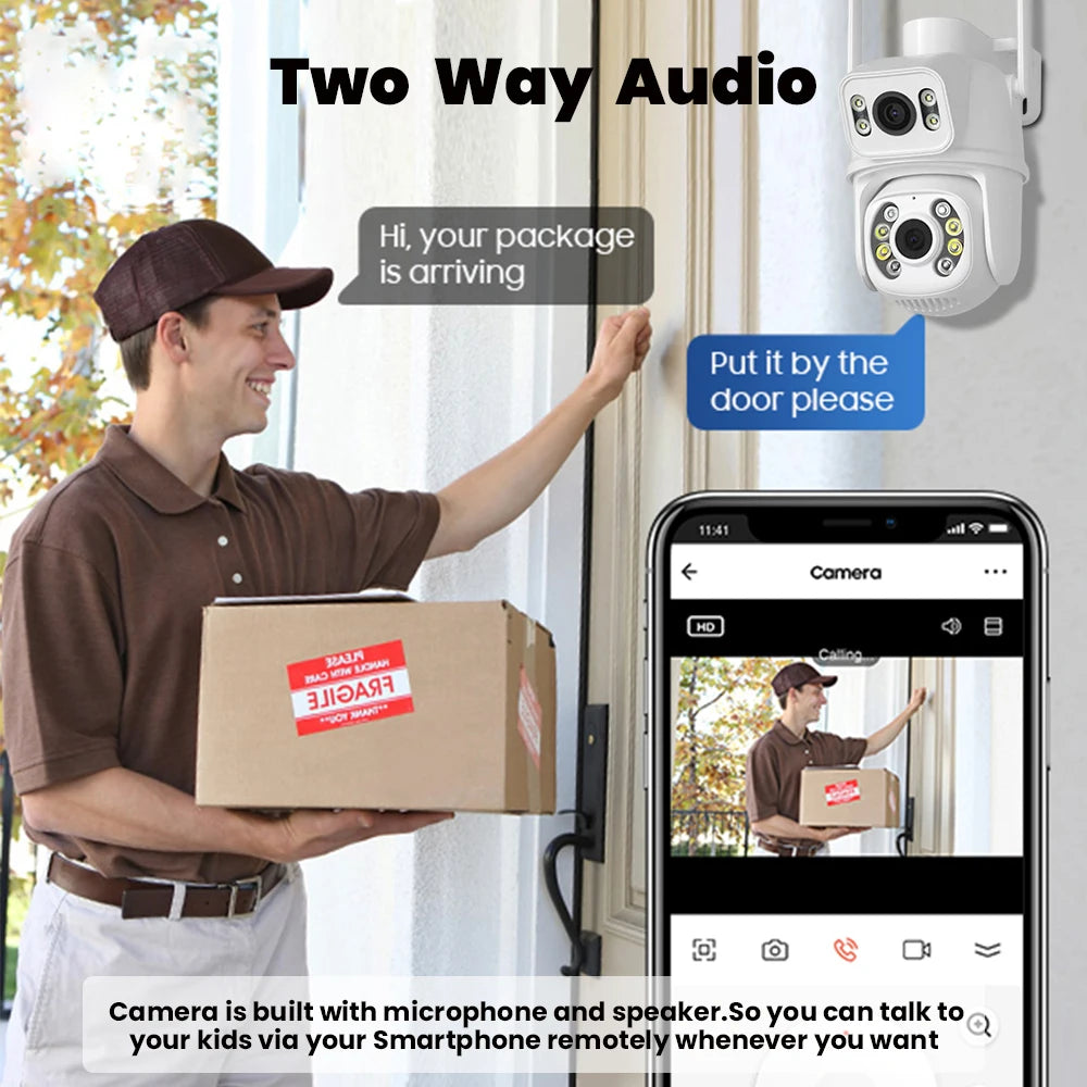 TAITAS 8MP 4K PTZ Wifi Camera Dual Lens Dual Screen Ai Human Detect