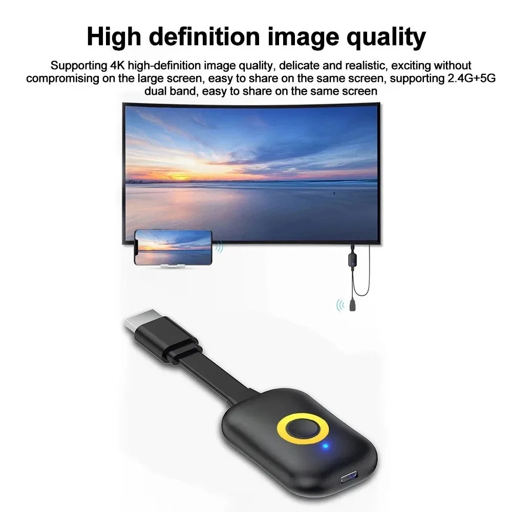 4K TV Stick HDMI-Compatible Video Receiver Screen Mirroring Wireless