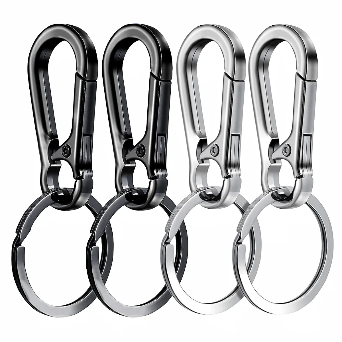 4Pcs Carabiner Clip Keychain Metal Carabiner Shape Key Ring Keyring