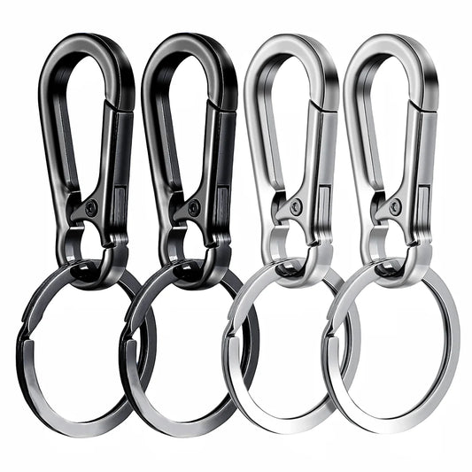 4Pcs Carabiner Clip Keychain Metal Carabiner Shape Key Ring Keyring