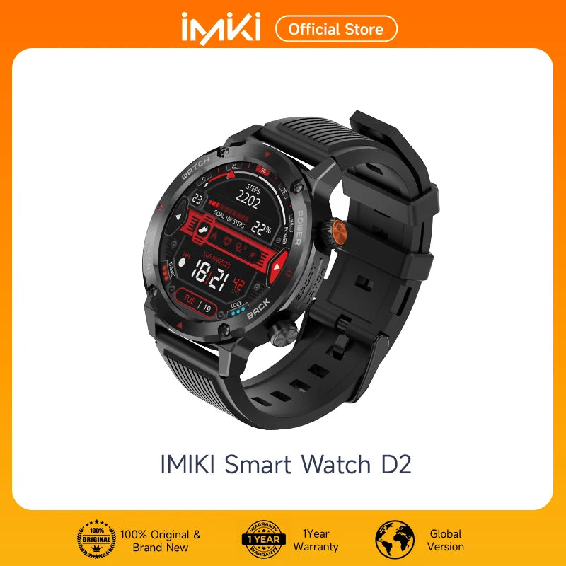 NEW ARRIVALS IMIKI D2 Smartwatch Super-retina AMOLED Display Long