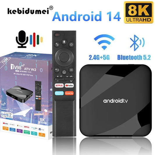 Android 14.0 Smart TV Box 8K HD Smart TV Set-top Box AV1 Dual-WIFI BT