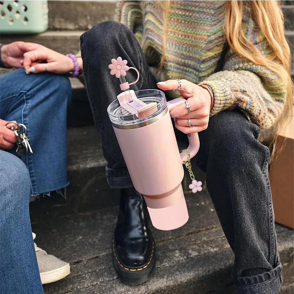 9pcs Accessories Set 3 Spill Proof Stopper Flowers Straw Cover Boot 2