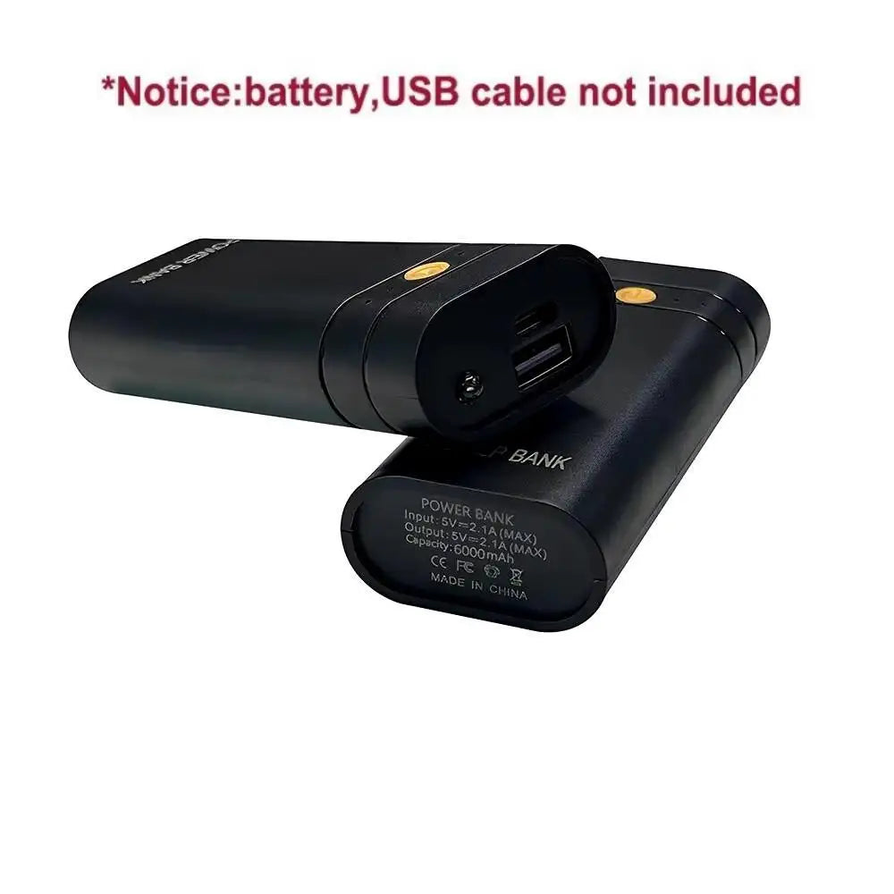 5V 2A 6000mAh 2X 18650 USB Type-C Battery Charger Case DIY Power Bank