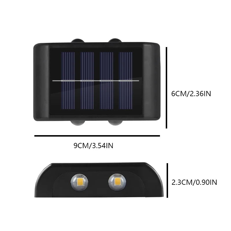 New 4LED Beads Up and Down Light Solar Waterproof Wall Light for