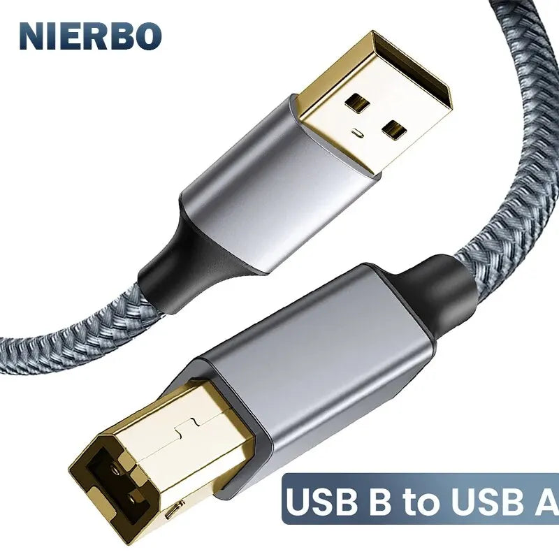 NIERBO USB B to USB A Printer Cable USB 2.0 Male to Male Scanner Cord