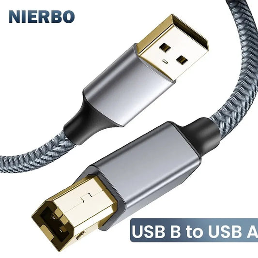 NIERBO USB B to USB A Printer Cable USB 2.0 Male to Male Scanner Cord