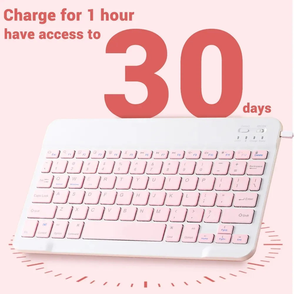 9.7in Mini Wireless Bluetooth Mouse BT English Keyboard For iPad 10th
