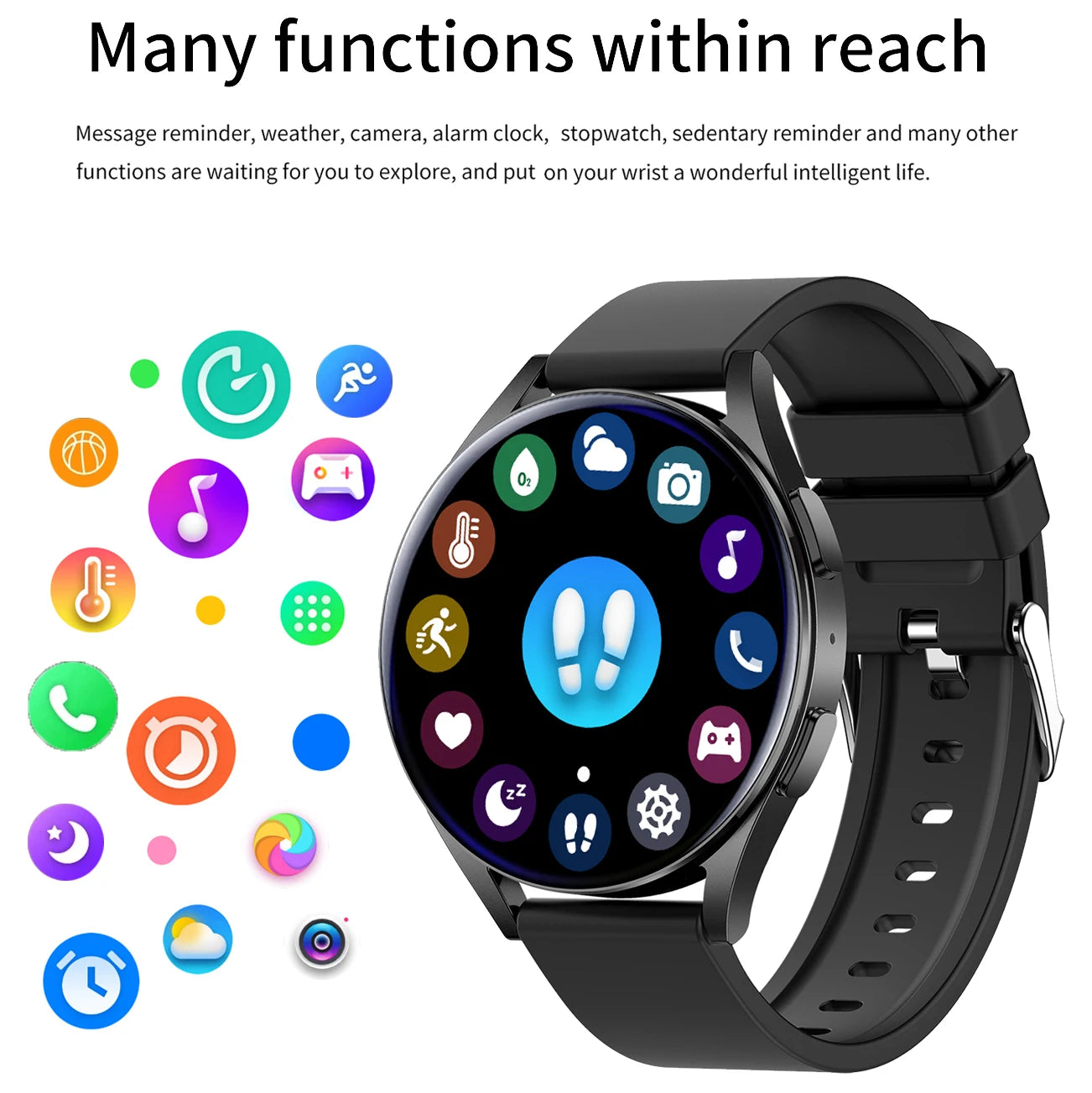 New Smartwatch 5 Men Full Touch Blood Pressure Blood Oxygen Bluetooth