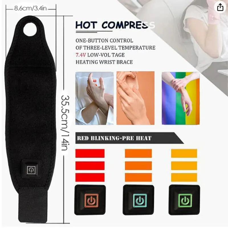 Heating Wrist Protector Sports Protection Breathable USB Hand Massager