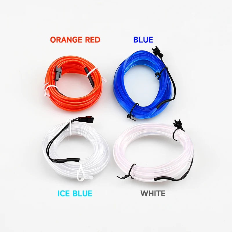 5m Car Interior Accessories Atmosphere Lamp EL Cold Light Line With