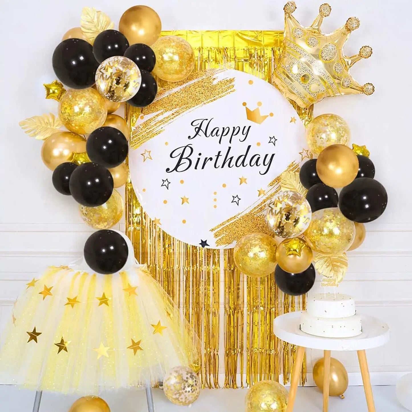 30Pcs 12 Inch Metallic Gold Balloons Pearl White Latex Balloons Gold