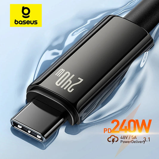 Baseus 240W USB Type C Cable for iPhone 15 PD3.1 Supercharge for