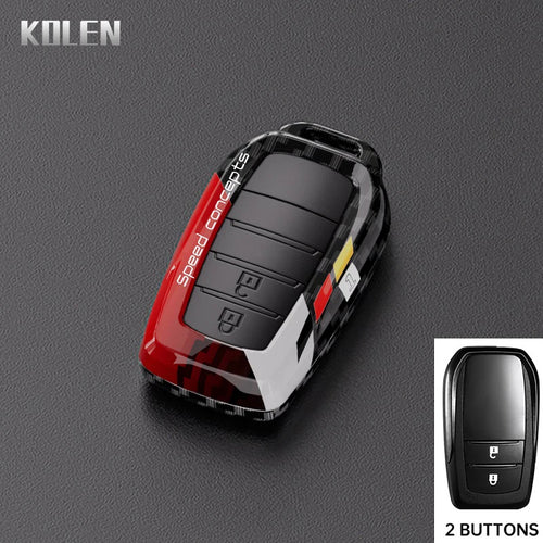ABS Carbon Fiber Car Key Case Cover For Toyota Corolla Land Cruiser