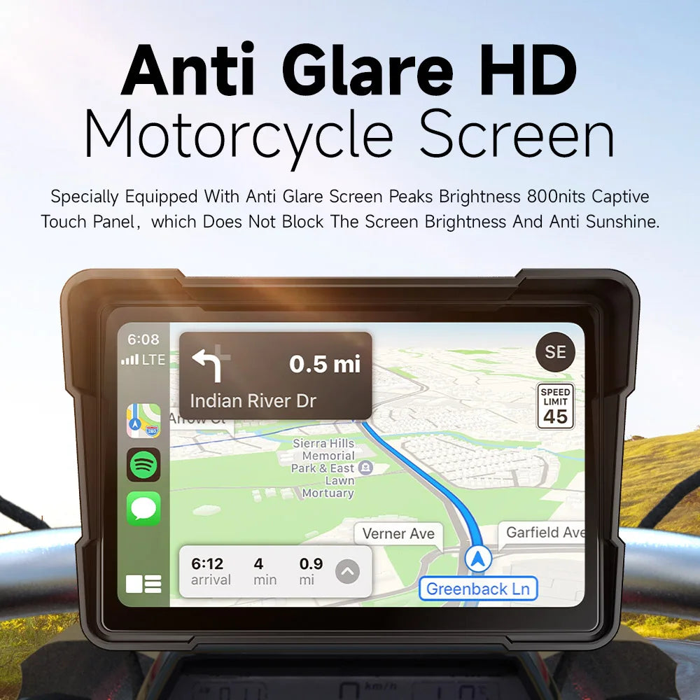 Jiuyin 5Inch Motorcycle Navigation Gps Hd Dual Video Recording Smart