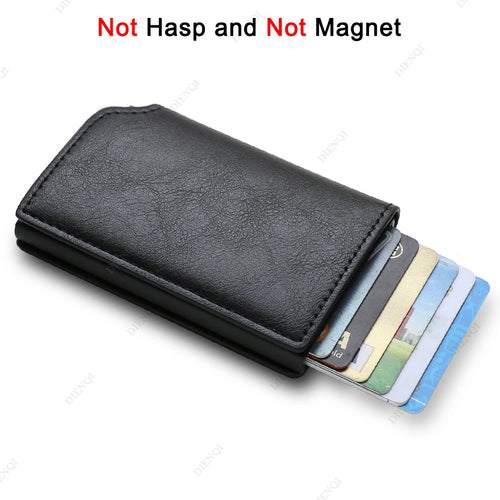 Rfid Aluminum Men Wallet Card Holders Purse Carbon Fiber Men Business
