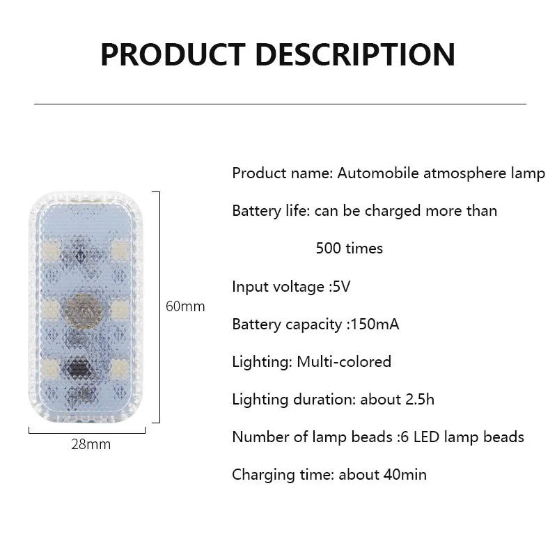 Mini Car Lighting LED Light Wireless Touch Light Interior Sensor