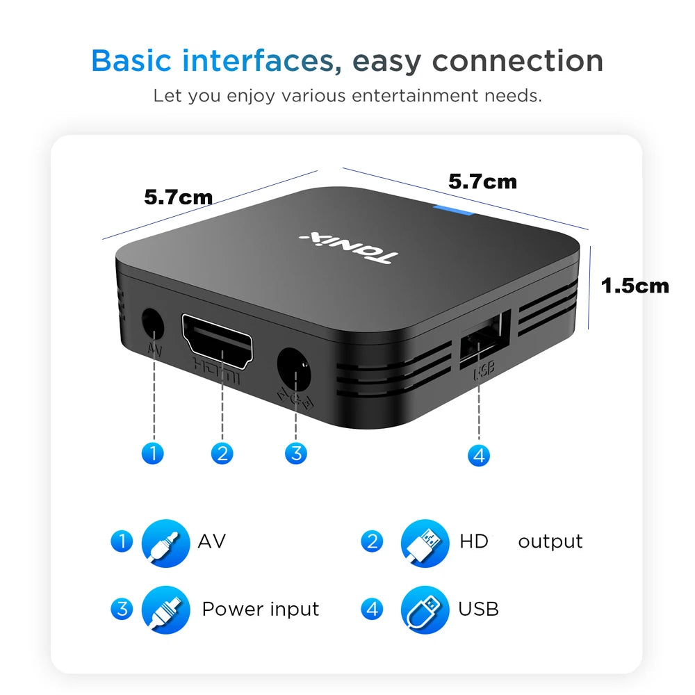 Tanix TX1 Android 10 TV Box 2.4G WIFI 4K HDR 3D 8GB 16GB Allwinner