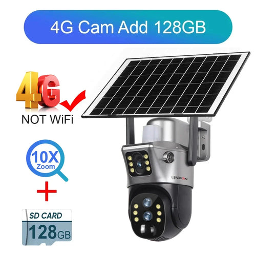LS VISION 6K 4G Wifi Solar Camera 10x Zoom Three Lens PTZ Outdoor