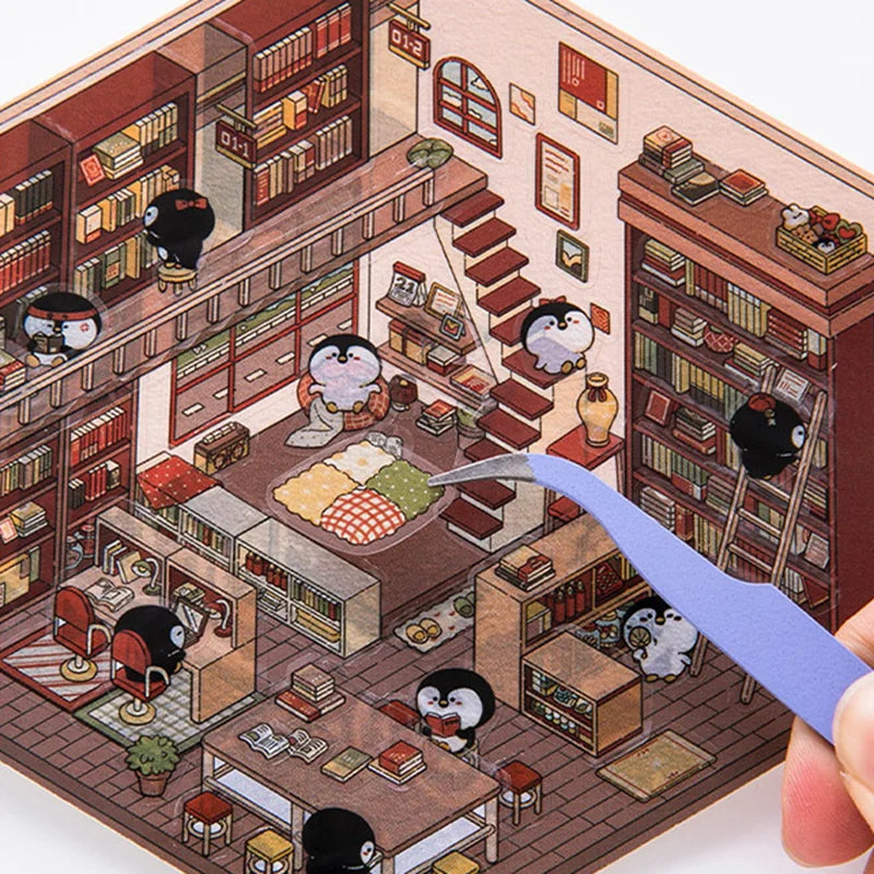 Cartoon 3D Landscaping Stickers Miniature Scene Kawaii Stickers DIY
