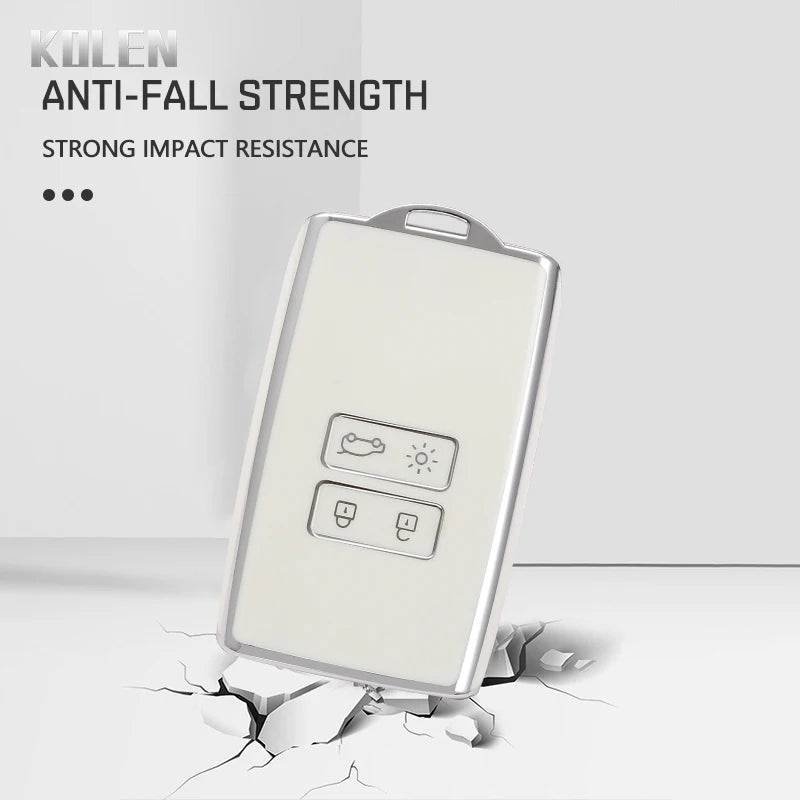 TPU Car Card Key Case Cover Shell Fob For Renault Koleos Captur Megane