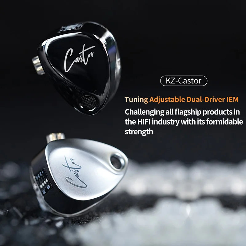 NEW KZ Castor In Ear HiFi Earphone 2DD Dynamic High-end Tunable